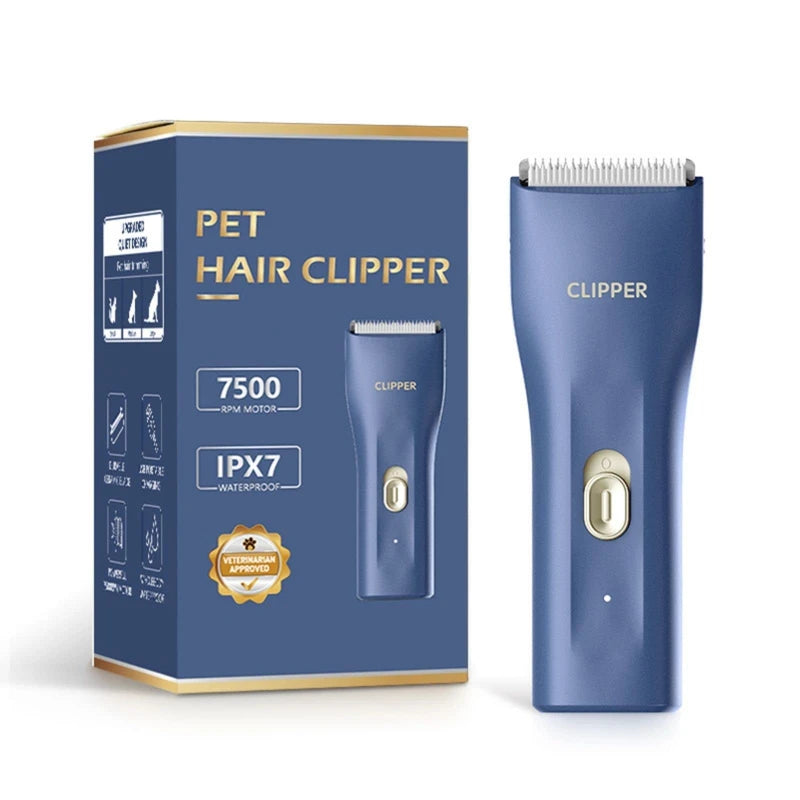 Dog Cat Home Hair Waterproof Clipper Portable Electric USB Rechargeable Pet Grooming Tools Low Noise Shaver Cordless Trimmer for Small and Large Pets