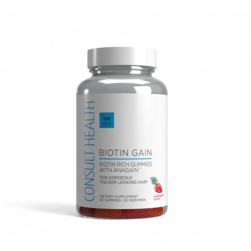 Consult Health BIOTIN GAIN- Biotin Rich Gummies with Patented ANAGAIN - for Gorgeous Thicker Looking Hair