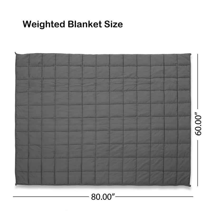 20lbs Weighted Blanket for Adults-Cotton Heavy Blanket with Premium Glass Bead, Machine Washable Gravity Blanket for Sleeping, All Season Breathable Big Blanket 60"x80", Grey