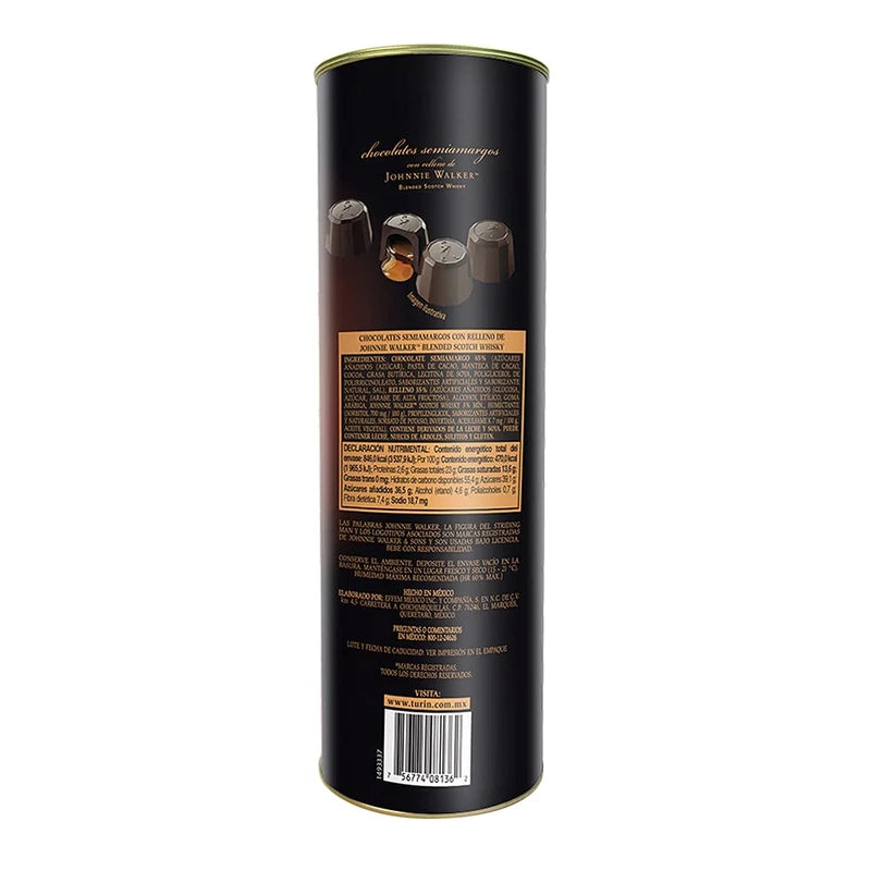 Turin Chocolate Semiamargo Johnnie Walker Tubo de 180g