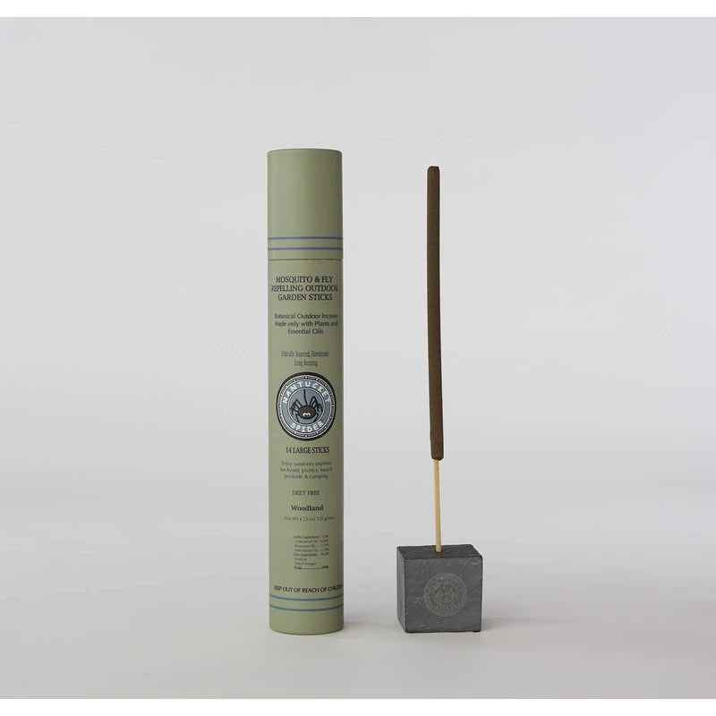 Nantucket Spider Garden Incense Sticks | Repellent for Mosquitoes and Flies | Long Lasting with Pleasant Fragrance | Woodland - Pack of 14