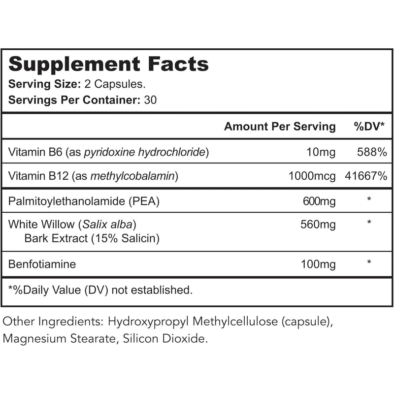 Nerve Restore - Nerve Support Supplement - Includes Pea, White Willow, and B-Vitamin Nerve Support Complex for Advanced Nerve Health Support - Made in The USA, 60 Capsules