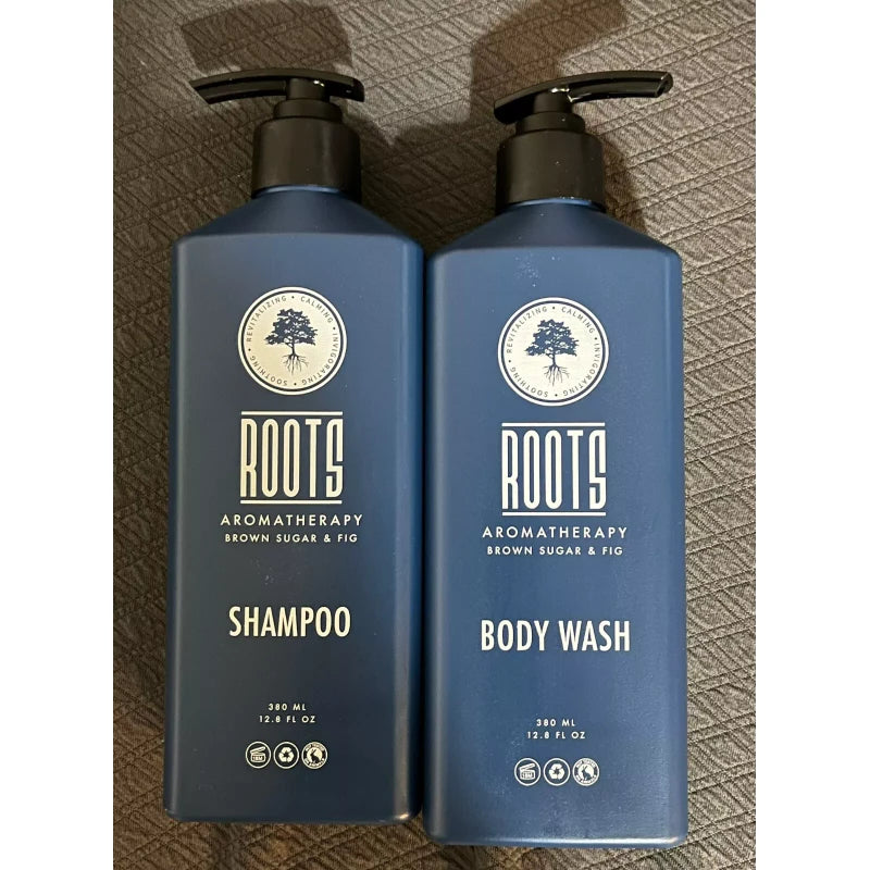 ROOTS Aromatherapy SHAMPOO and BODY WASH Brown Sugar & Fig 12.8oz