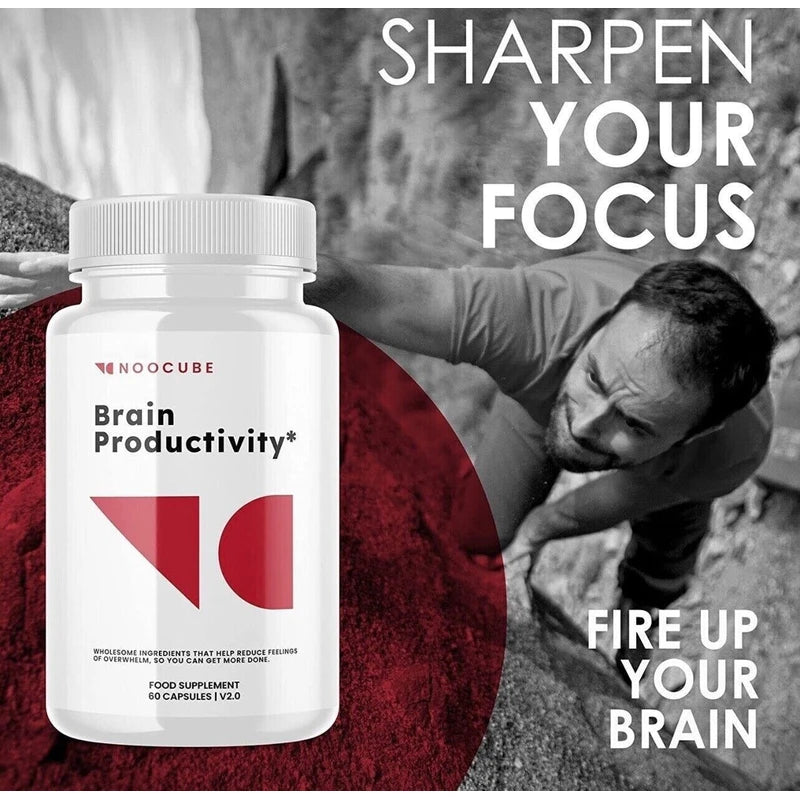 Brain 5-Pack Noocube Brain Productivity Pills, Cognitive & Memory Support-300 Capsules