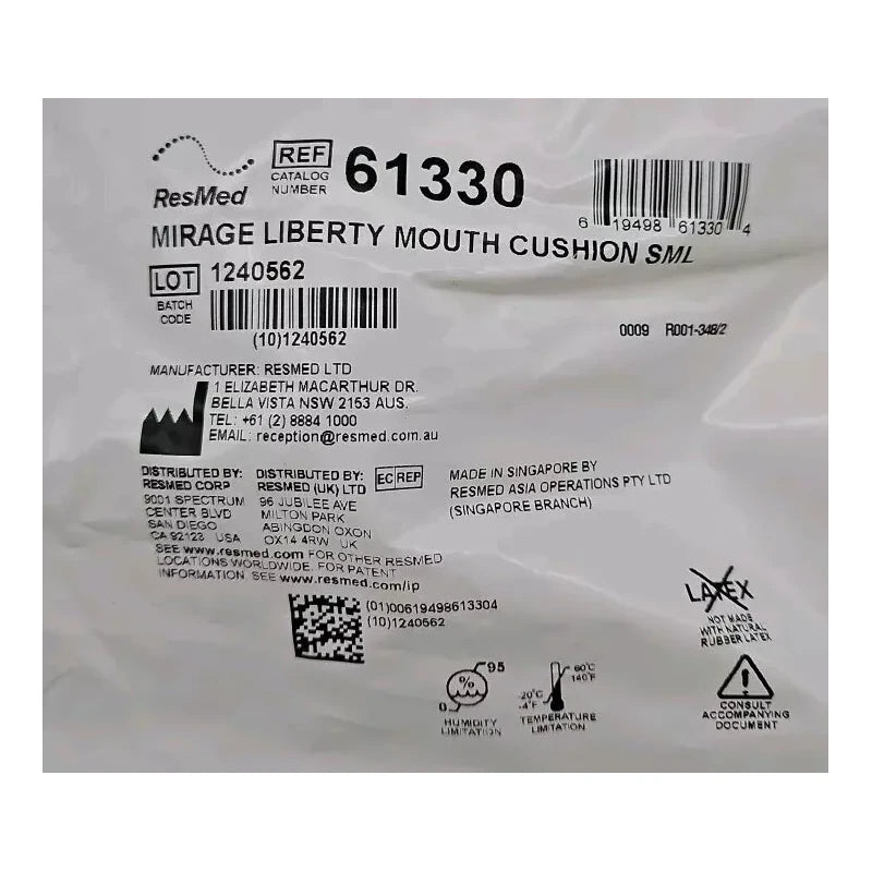 For Resmed ResMed Mirage Liberty Mouth Cushion SML 61330 New Sealed In Factory Bag