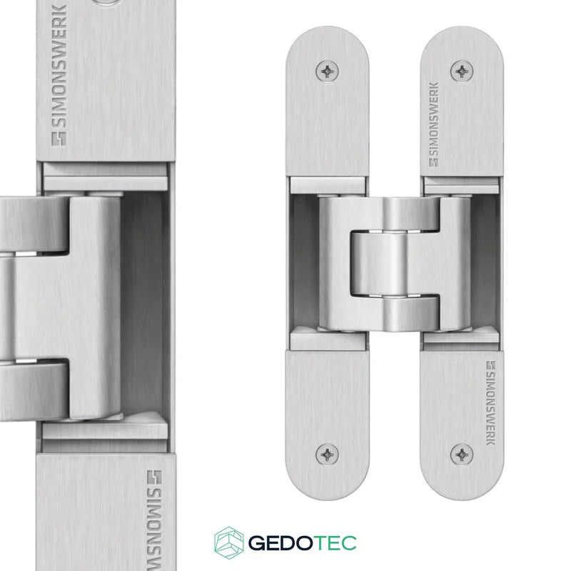Object Door Hinge Concealed for Room Doors Door Hinge Simonswerk Tectus TE 340 Silver Anodised Load Capacity up to 80 kg Band 3D Adjustable Made in Germany 1 Piece Invisible Door Hinge