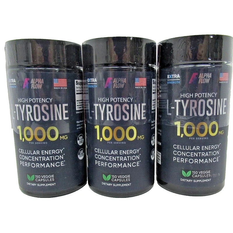 Alpha Flow L-Tyrosine 1,000 Mg, Energy, concentration 450 Capsules total