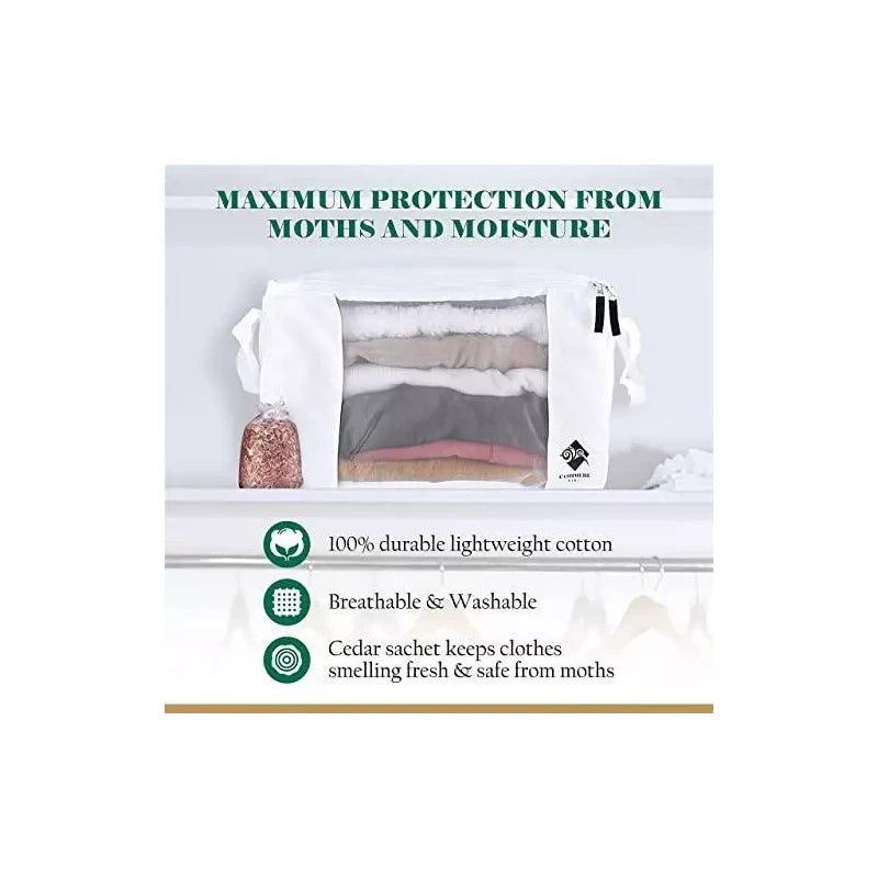 Cashmere Kiwi Sweater Storage Bag | with Cedar Moth Protection | Breathable &