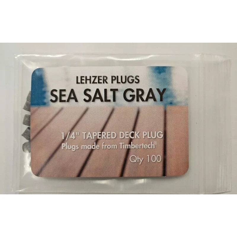Lehzer Plugs New 1/4" Composite Deck Plugs - "TimberTech Sea Salt Gray"