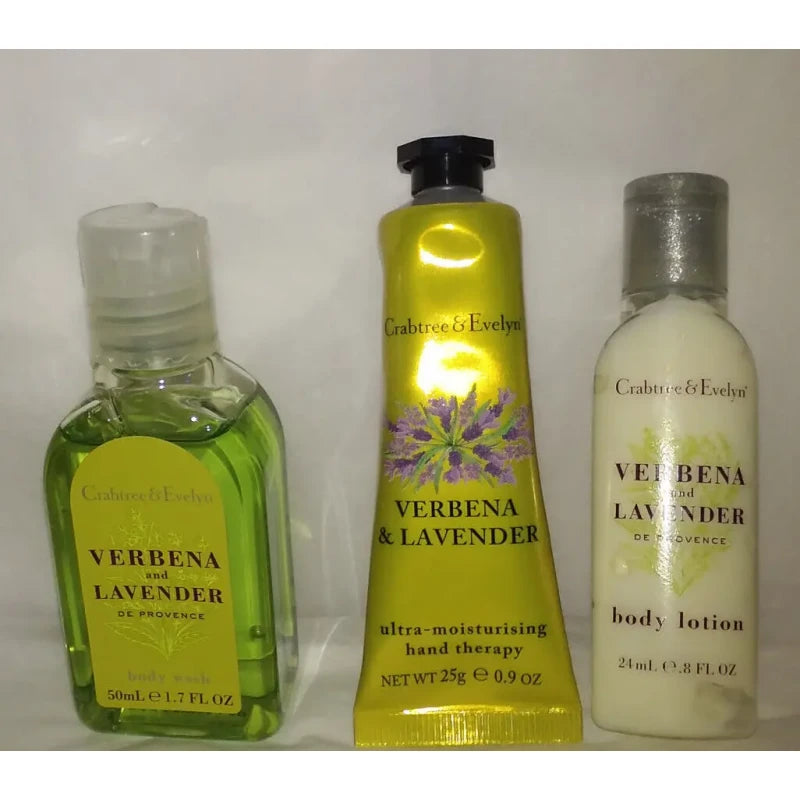 Crabtree Evelyn verbena and lavender lotion set of 4 travel