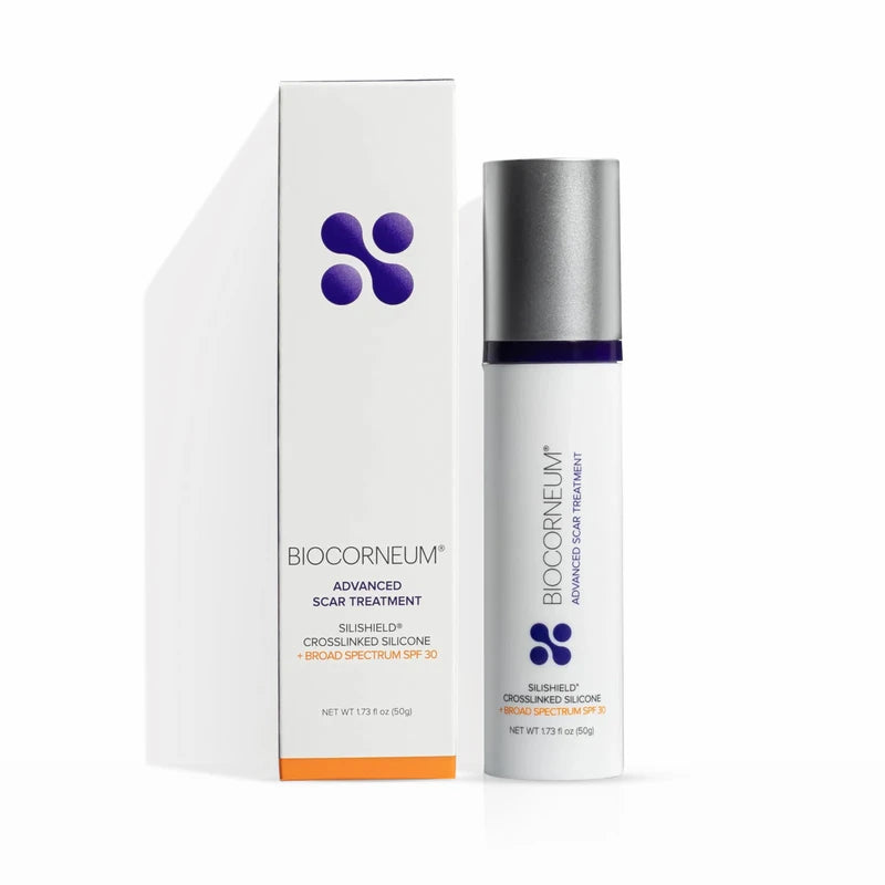 BIOCORNEUM Advanced Scar Treatment with Silishield? & SPF 30 50g C Made in the USA, Fast-Drying, Water-Resistant Silicone Scar Gel - Surgeon Recommended for New & Old Scars - Suitable for Children Over 6 Months
