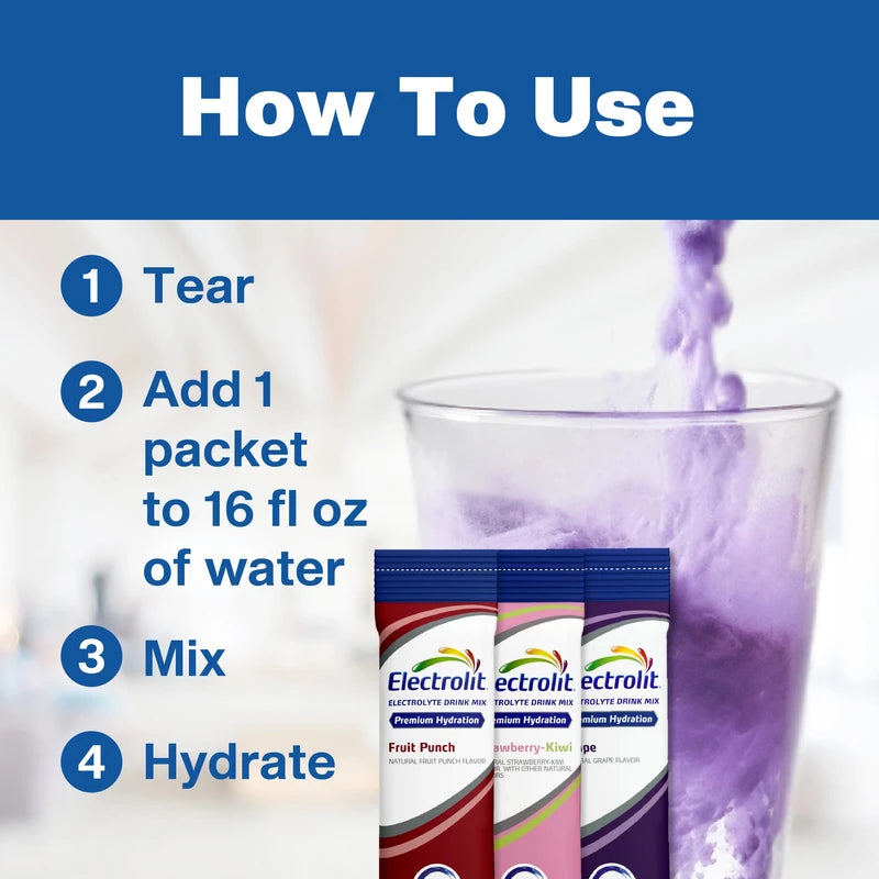 Electrolit Electrolyte Powder | Flavored Hydrating Drink Mixes for Dehydration Relief and Rapid Rehydration | Recovery Hydration Powder for Post Workout | Gluten Free Water Enhancer (Variety Pack)