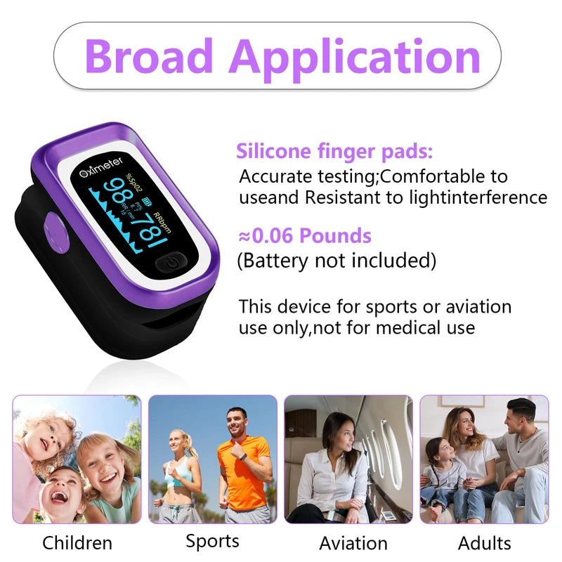 SpO2 Pulse Oximeter, Pulse Oximeter with Respiration, Pulse Oximeter with Respiratory, SpO2 Pulse Rate Pulse Oximeter counts (Black Purple)