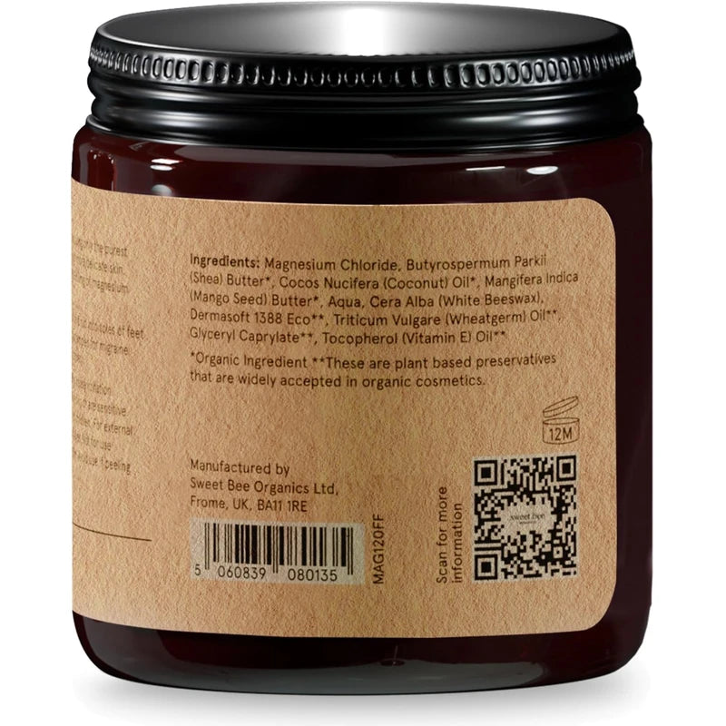 Sweet Bee Magnesium Butter - Soothing Magnesium for Sleep & Relaxation with Shea Butter - Moisturizing Magnesium Balm for Muscle Recovery - Nourishing Magnesium Cream for Sleep - Lavender 120ml