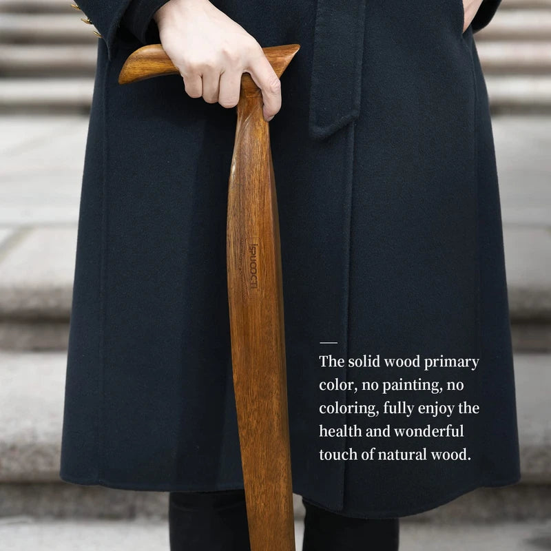 ispuoocti Wooden Walking Cane for Men and Women -Natural Solid Wood, 3 Rubber Tips, Heavy Duty, with Travel Bag- Wooden Walking Stick, Ergonomic Canes for Seniors Unisex Walking Canes