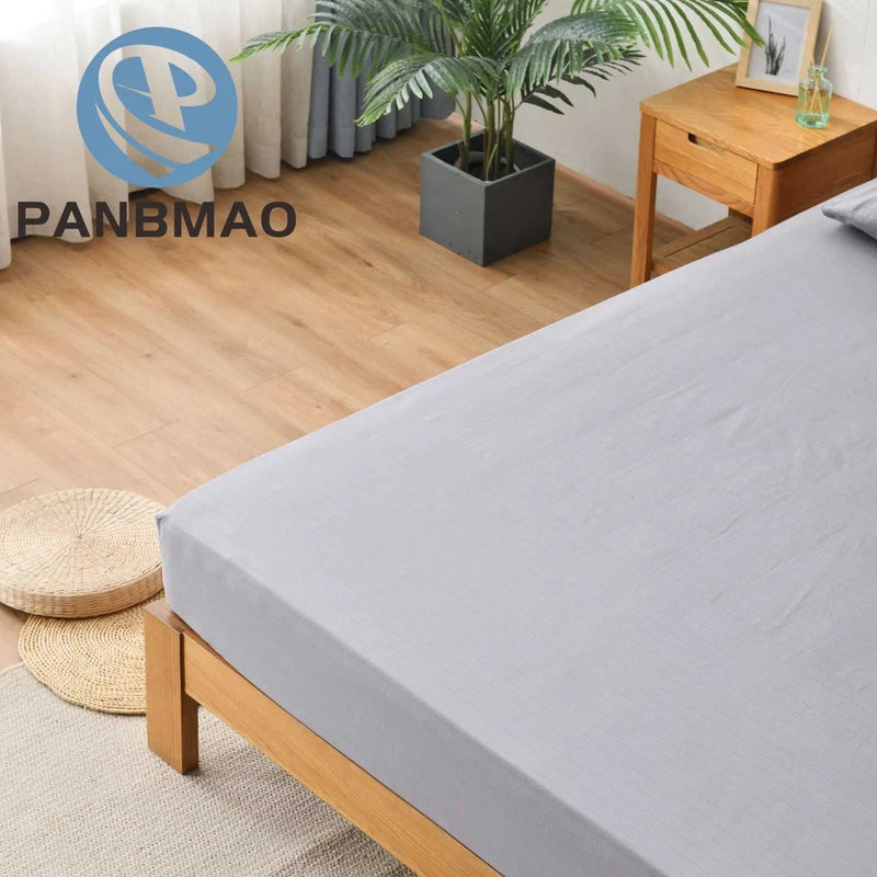 PANBMAO Grounding Sheet Earthing UK Grounding Cord, Grounding Fitted Sheet Pure Silver Fiber and Cotton (Gray, Single - 90x190x35cm)