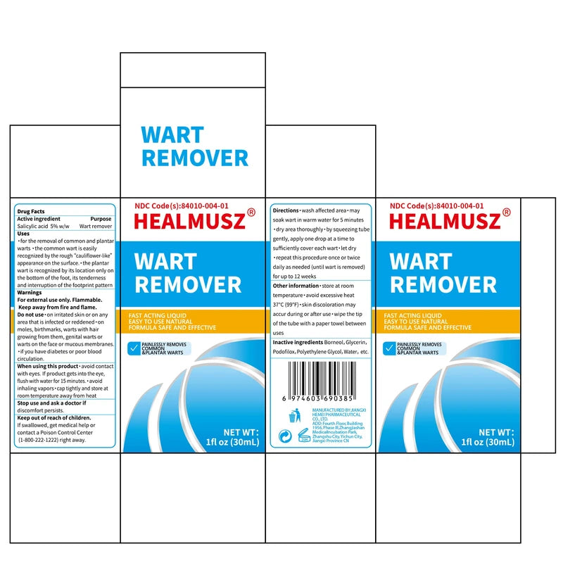 HEALMUSZ HEALMUSZ Plantar Warts Remover for Feet, Compound W Wart Remover, Natural Salicylic Acid Fast Acting, Common & Flat Wart Removal Liquid (NDC Code (s) : 84010-004-01)