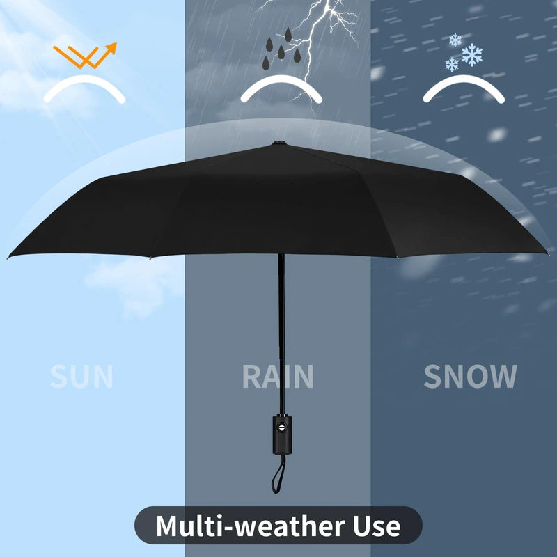 Yoobure Windproof Travel Umbrella, Automatic Umbrellas for Rain, Portable & Compact Umbrella for Backpack, Sun Umbrella for Walking, Folding Small Umbrella for Car, Lightweight Strong UV Protection