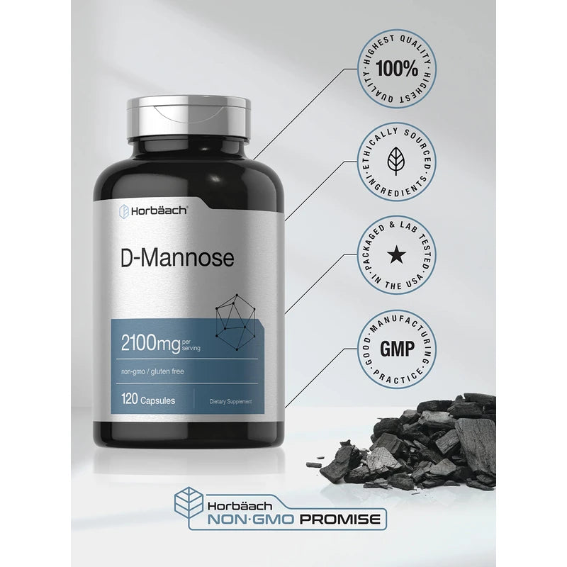 Horb?ach Horb?ach D-Mannose | 2100mg | 120 Capsules | Highest Potency | Non-GMO & Gluten Free Supplement