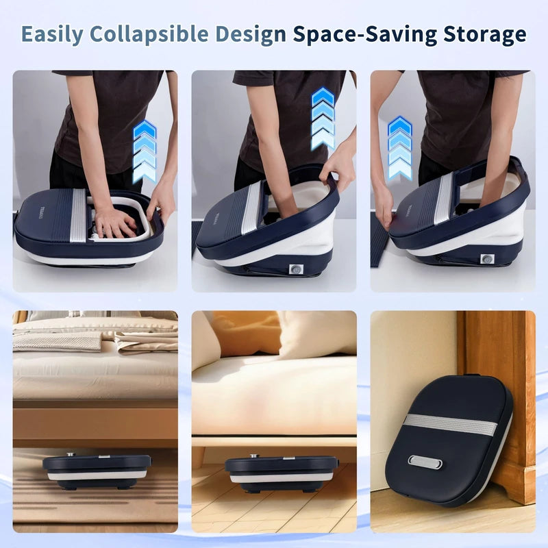 UNIFULL Collapsible Foot Bath Spa with Heat, Remote Control, Massage Rollers, Bubble, Foot Pedicure Kit, Red Light, Pedicure Foot Spa, Foot Bath for Gifts