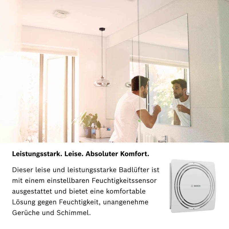 Bosch 1900 DH W125 Quiet Bathroom Fan with Humidity Sensor