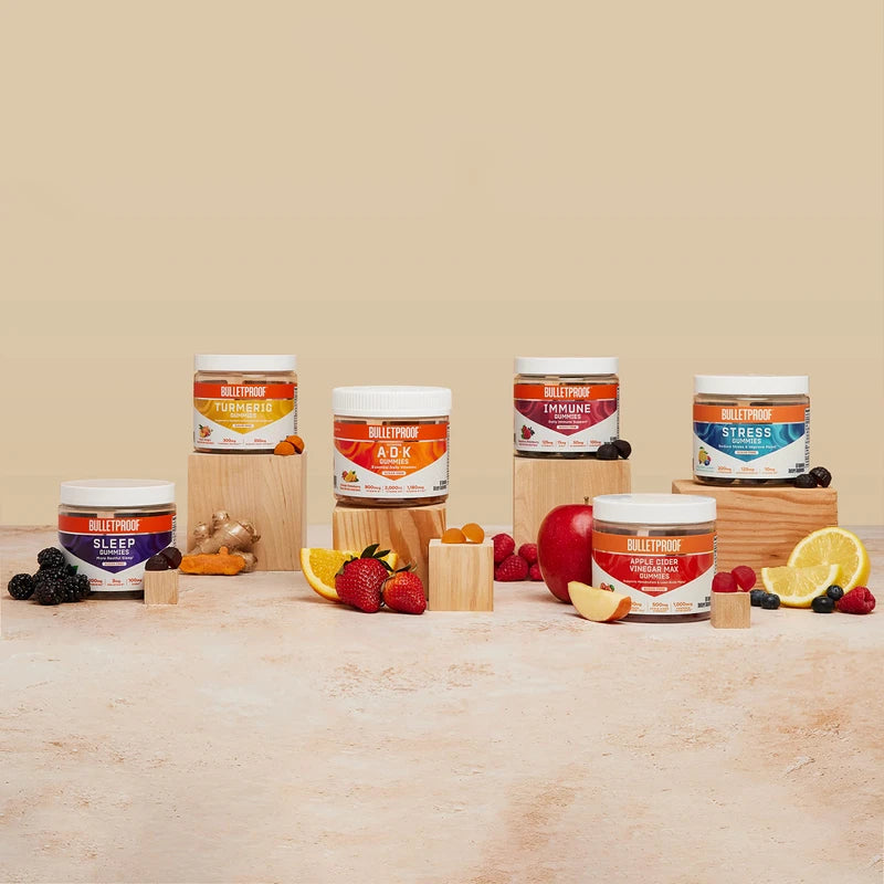 Bulletproof Sugar-Free Peach Ginger Turmeric Gummies, 60 Count, Keto Supplement for Joint and Inflammation Response Support