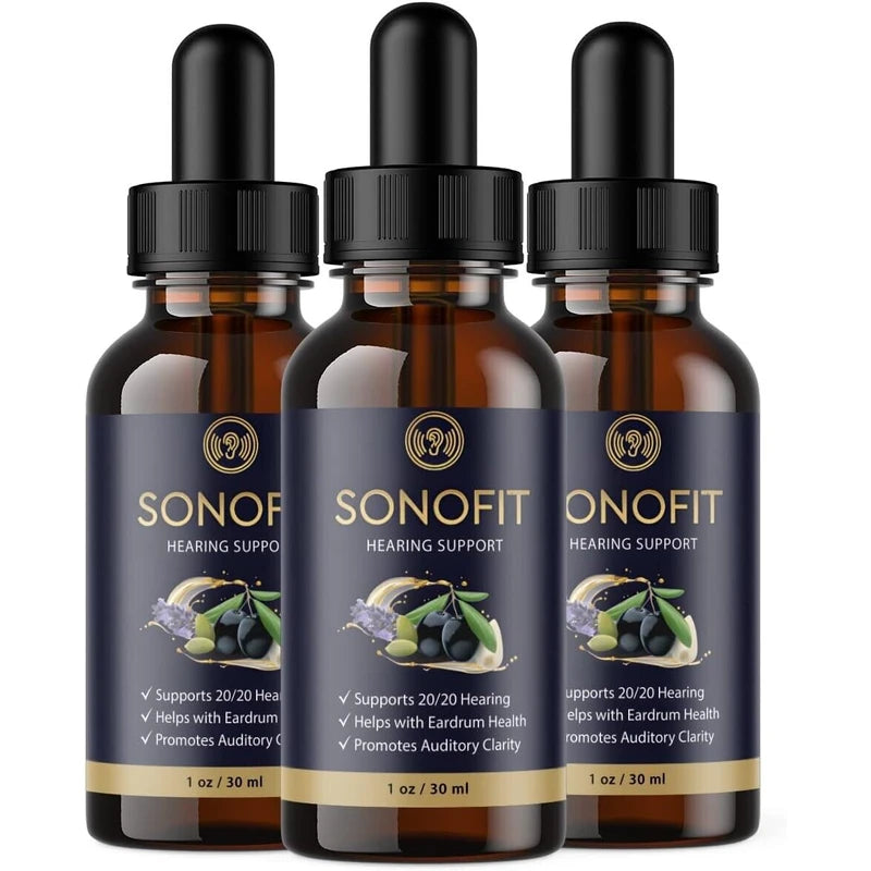 Sonofit 3 Pack - Sonofit Drops - For Ear Health, Hearing Support, Healthy Eardrum