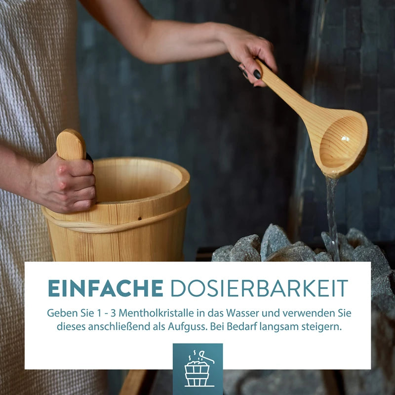 FJORLAND® - Menthol Crystals 100g - Premium Quality for Sauna - Crystals Made of Menthol - Sauna Infusions - In Resealable Tin - 100% Natural Ingredients