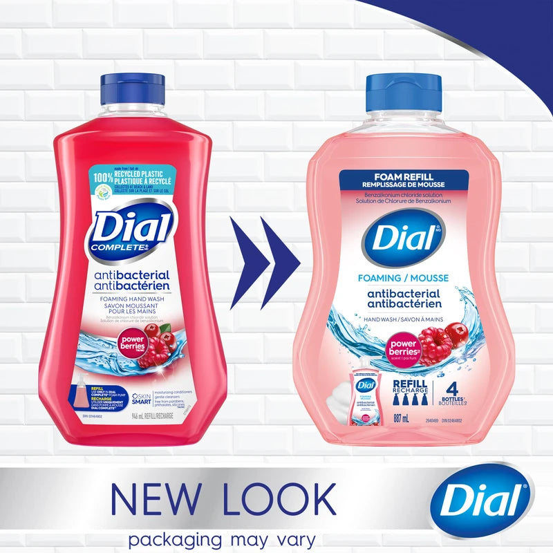 Dial Antibacterial Foaming Hand Wash Refill, Power Berries, 887ml