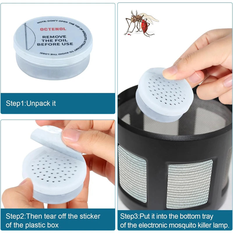 Hodiax Octenol Pest Lures 90 Days Supply, 3PCs Biting Insect Attractant Refill Cartridge for Fly Traps, Bug Zappers, Mosquito Killers, Universal Fit (3PCS in 1 Pack)