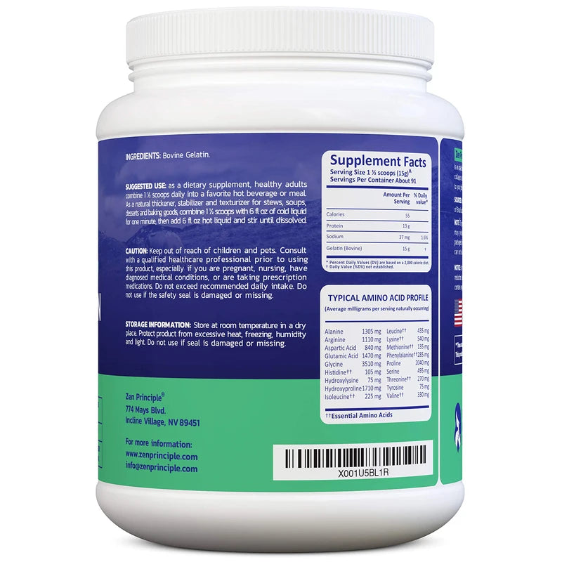 EXTRA LARGE Grass-Fed Gelatin Powder, 3 lb. Custom Anti-Aging Protein for Healthy Hair, Skin, Joints & Nails. Paleo and Keto Friendly Cooking and Baking. Type 1 and 3 Collagen. GMO and Gluten.