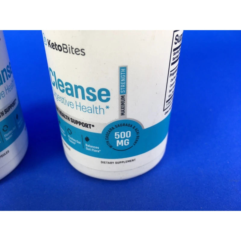 KetoBites Cleanse Digestive & Gut Health Support 500 MG 60 Capsules (Lot of 2)