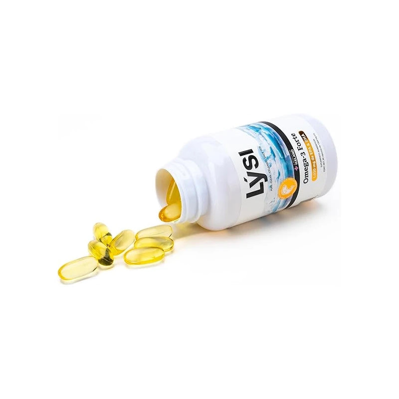 Lysi Omega-3 Forte 90 Capsulas, 1030 mg de EPA+ DHA, Aceite de Pescado 100% Salvaje y Sustentable, Importadas de Islandia.