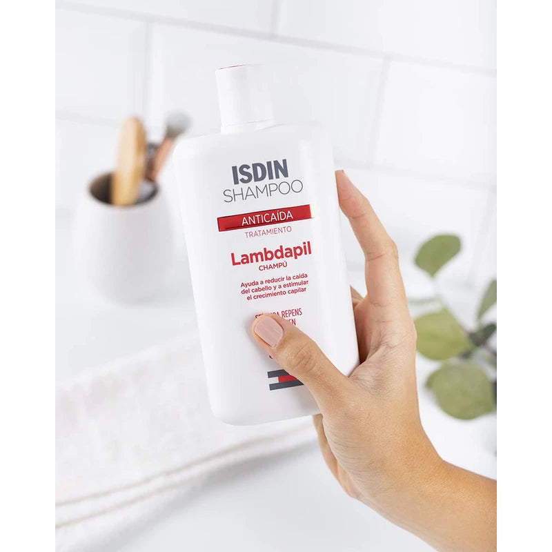 ISDIN Lambdapil Shampoo gegen Haarausfall (200ml) | Hilft, übermäßigen Haarausfall zu reduzieren und das Follikelwachstum zu stimulieren