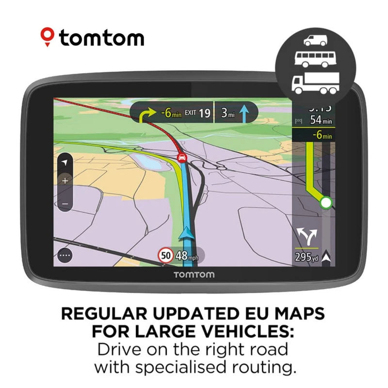 TomTom Truck Sat Nav GO Professional 520 with European Maps and Traffic Services (via Smartphone) Updates via WI-FI, Designed for Large Vehicles (Renewed)