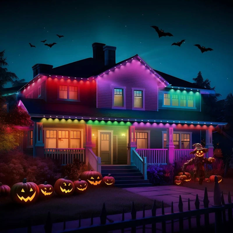 Fitop Permanent Outdoor Lights 100ft with 60 LED Eaves Lights IP67 Waterproof...