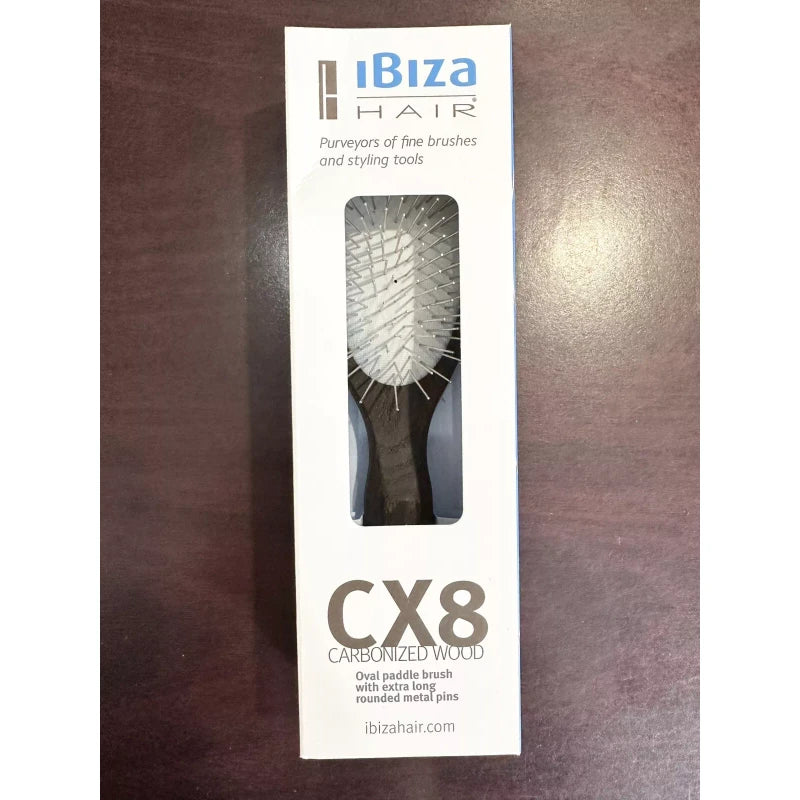 IBIZA Hair Brush CX8 - Oval Paddle Brush- Carbonized Wood