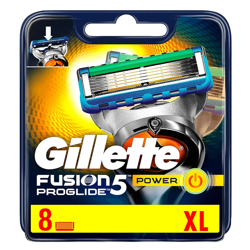 Gillette Fusion5 ProGlide Power Razor Blades for Men with Precision Trimmer, Pack of 8 Refill Blades