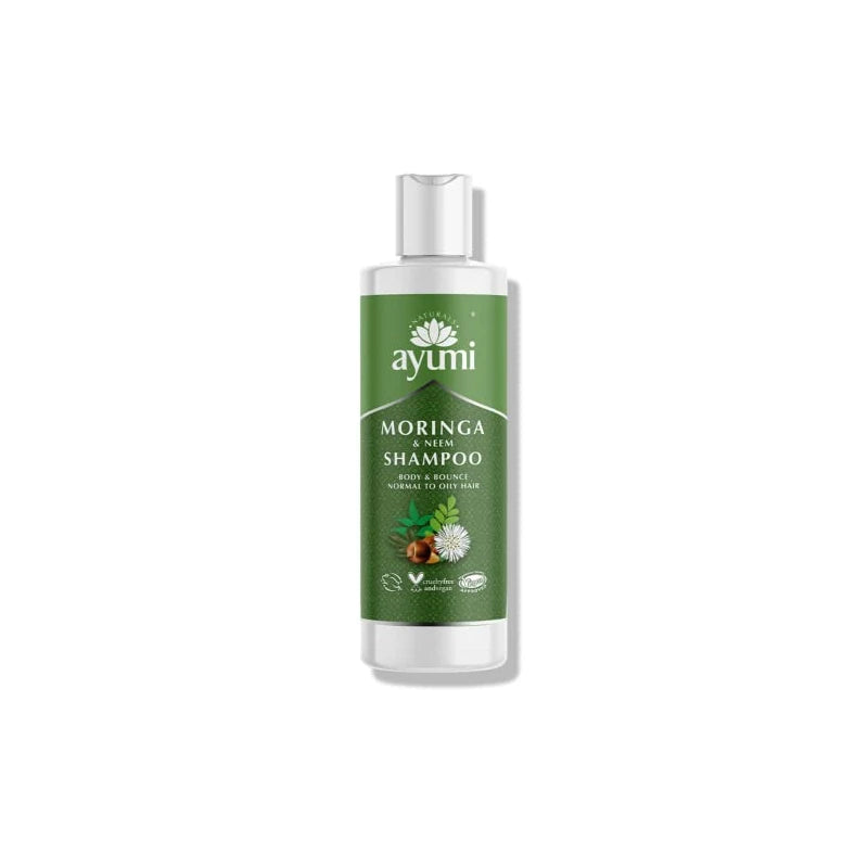 Ayumi Neem & Moringa Natural Shampoo - Eco Friendly, Organic Oily Hair And Scalp Care For Men, Women And Teens Therapeutic Essential Extracts