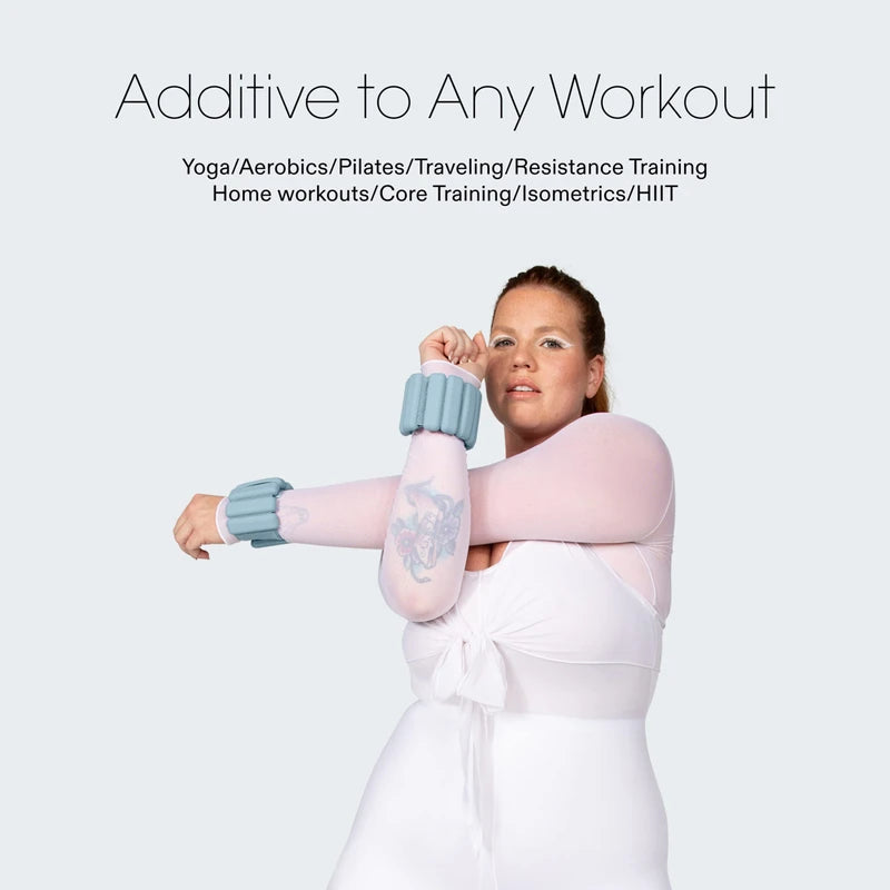 Bala Bangles - Set of 2 (1lb Each) | Adjustable Wearable Wrist & Ankle Weights | Yoga, Dance, Barre, Pilates, Cardio, Aerobics, Walking | Monochromatic Sea