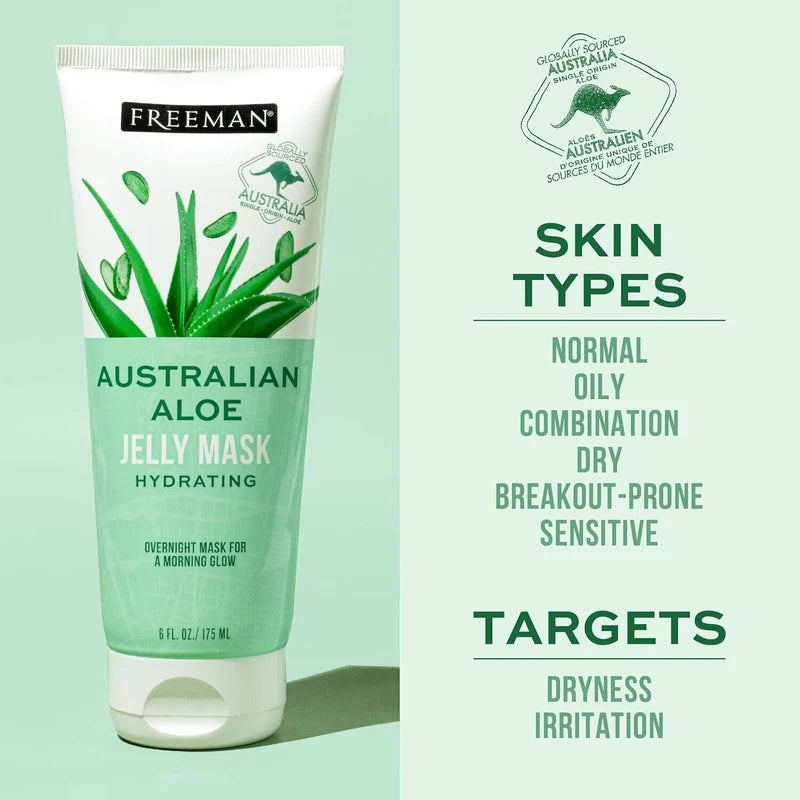 Freeman Exotic Blends Australian Aloe Jelly Mask Leave-On Overnight Facial Ma...