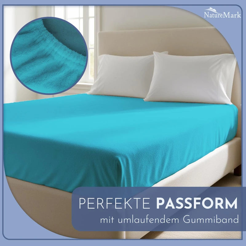 NatureMark Terry Towelling Fitted Sheet, Many Sizes & Colours, Brand Quality