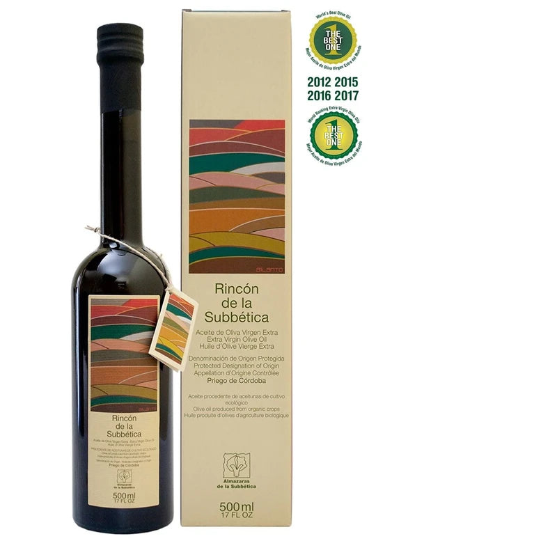 Rincon De La Subbetica- Award Winning, Organic Cold Pressed EVOO Extra Virgin Olive Oil, 17-Ounce Glass Bottle