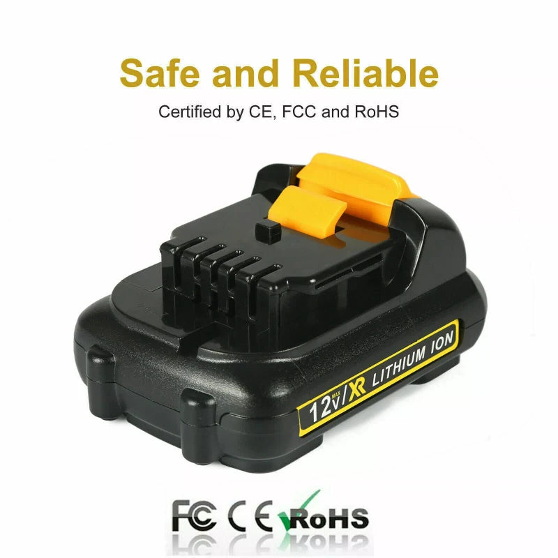 For DeWALT 2Pack 12v 3.0Ah 12 Volt XR Max Lithium Battery For Dewalt DCB127-2 DCB120 DCB121