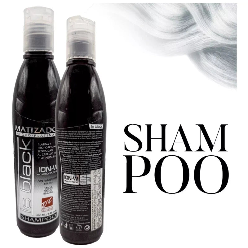 D'Conde Shampoo Matizador Plata Le Black + Tratamiento Para Cabello