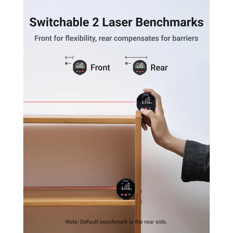 XCOOL 2-in-1 Rolling Digital Tape Measure with Laser, 98-ft Laser Tape Measure & 328-ft Rolling Tape Measure with Digital Readout and Magnetic Back Design,Small Tape Measure with Unit Switching