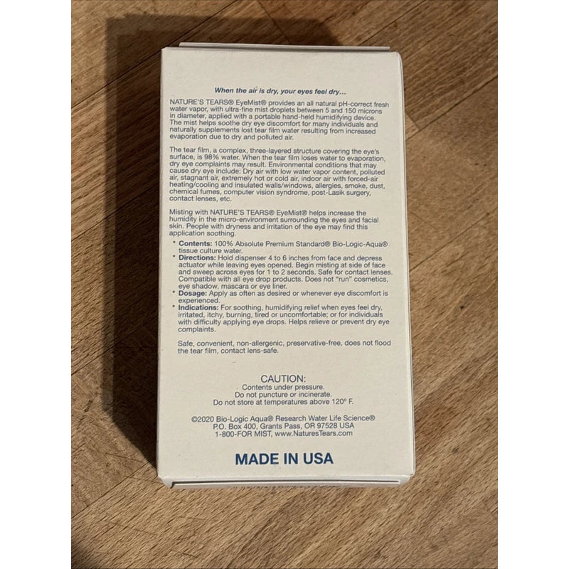 Natures Tears Eye Mist Eyemist Spray Dry Eye Bio-Logic Aqua DISCONTINUED Sealed