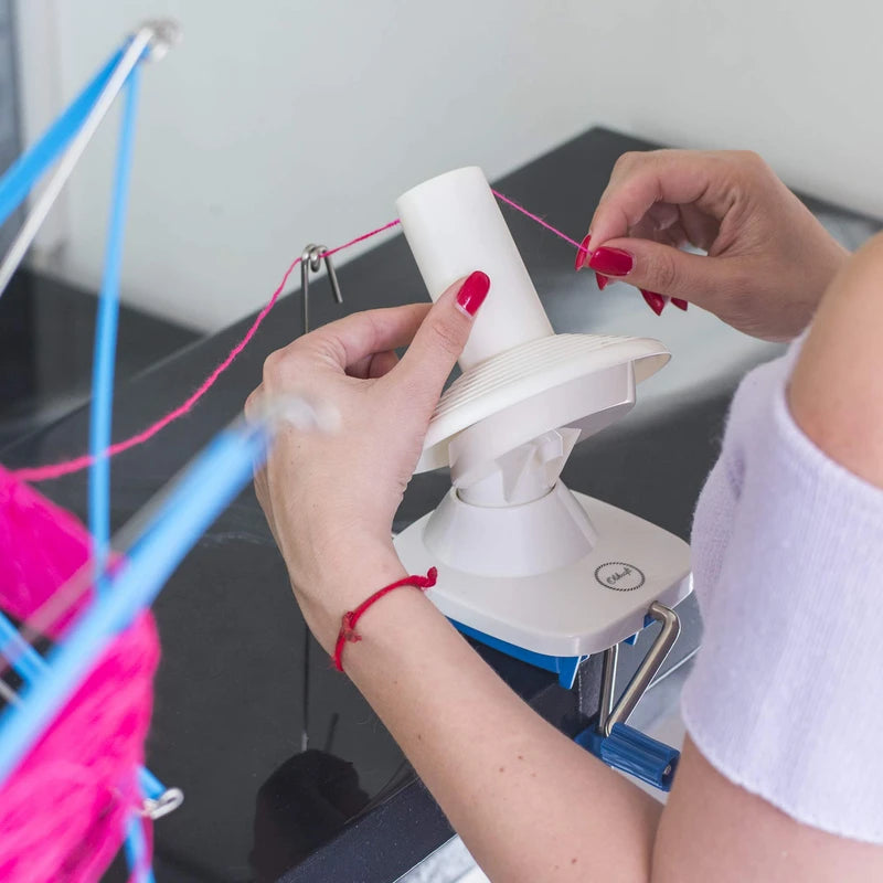 Yarn Winder - Hand-Operated Yarn Ball Winder & Spinner with Metal Handle, Table Clamp for 1 3/4" Surfaces - Perfect Crochet Tools, Create Yarn Cakes up to 4oz - Essential Yarn Roller for Crocheting