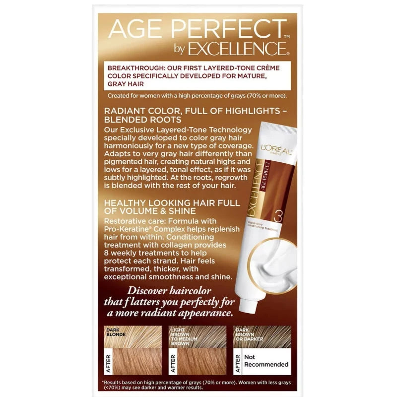 L'Oréal L'Oreal Paris Age Perfect Excellence 7G Dark Soft Golden Blonde Hair Color NEW