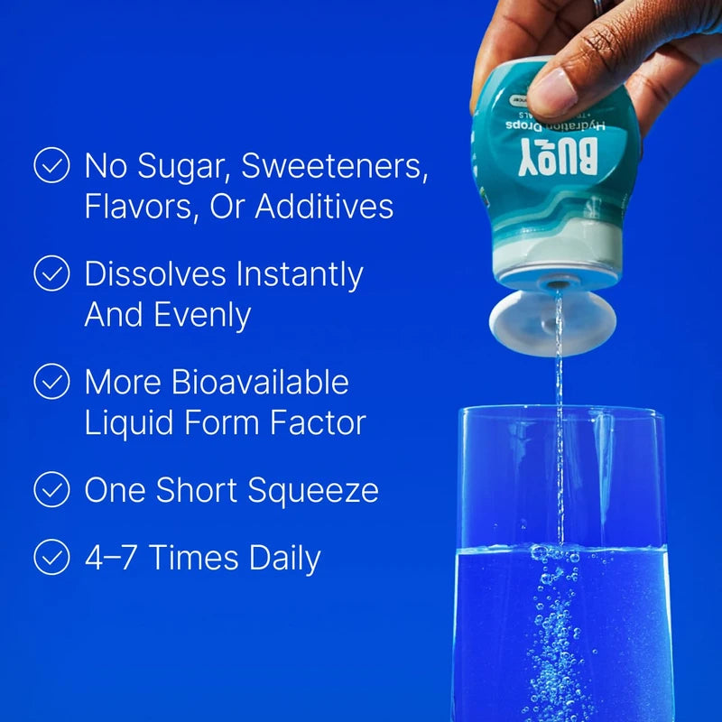 Buoy Buoy Electrolyte Drops | No Sugar, No Sweeteners | Trace Minerals, Vitamins & Antioxidants | Purposefully Unflavored | Perfect for Any Drink | Daily Hydration Supplement (Unflavored - 3 Pack)